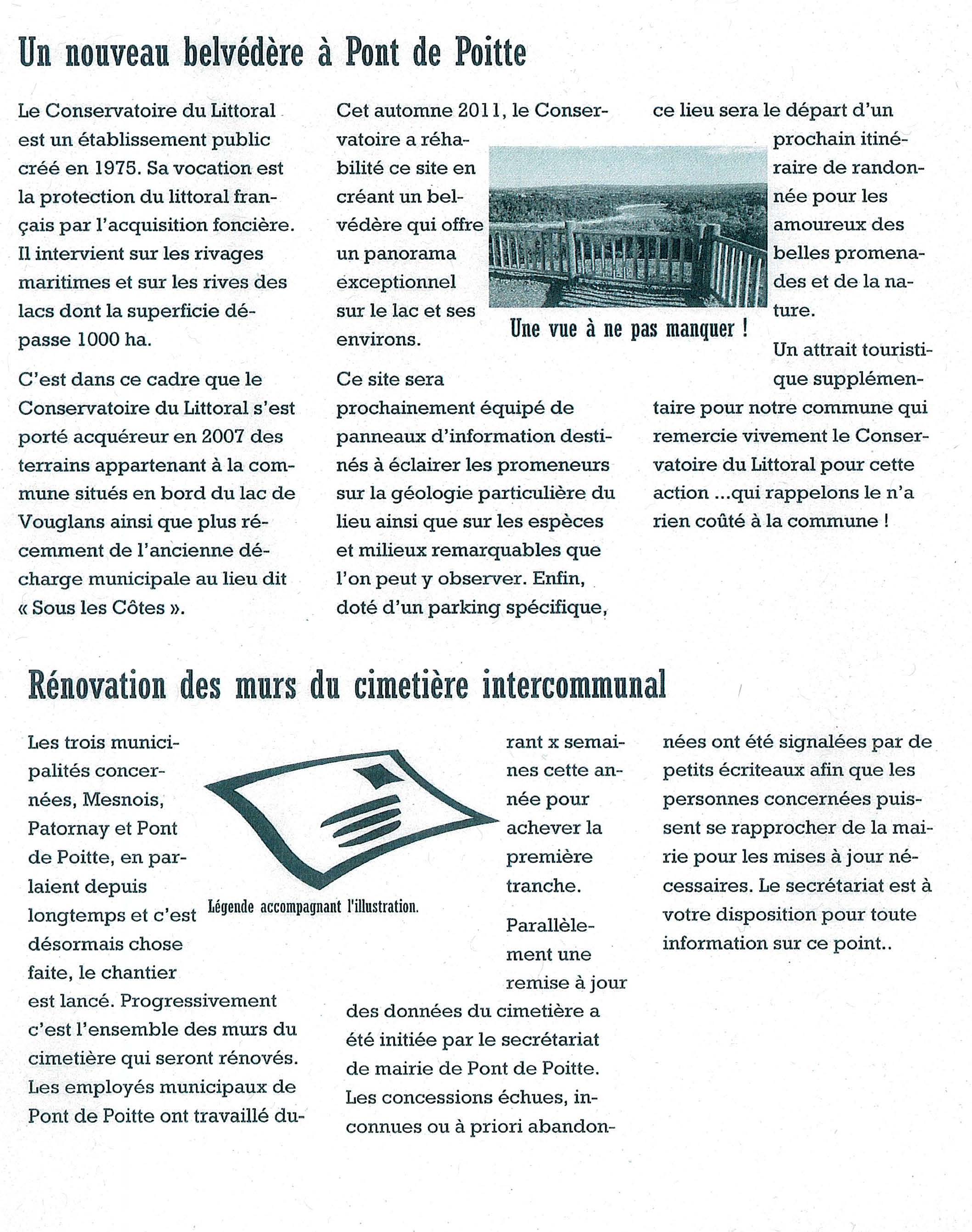 Bulletin municipal de Pont-de-Poitte, extrait